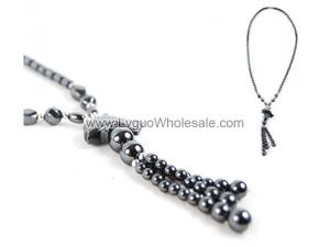 Hematite Stone Beads Dophin Charm Choker Collar Pendant Necklace